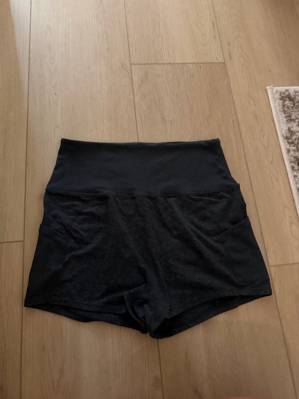 FP Movement Charcoal Spandex Shorts Stretch (High-Waisted)